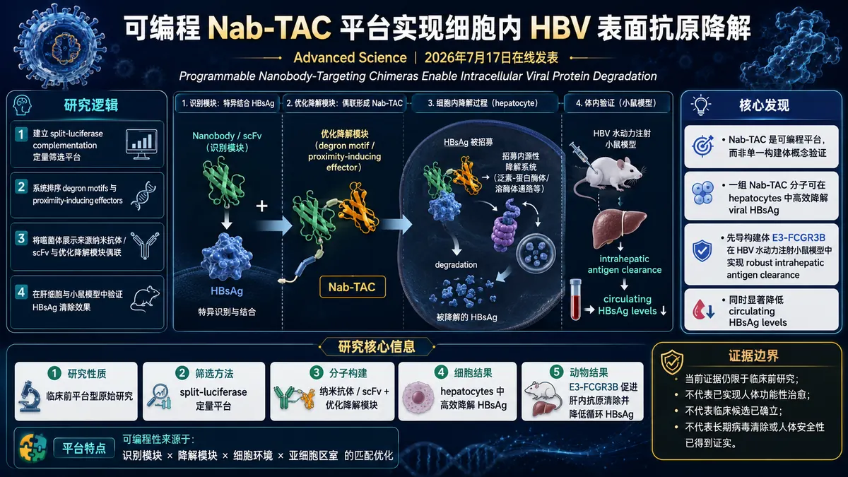 论文速览:Nab-TAC 可编程嵌合体在小鼠模型中清除 HBV 表面抗原