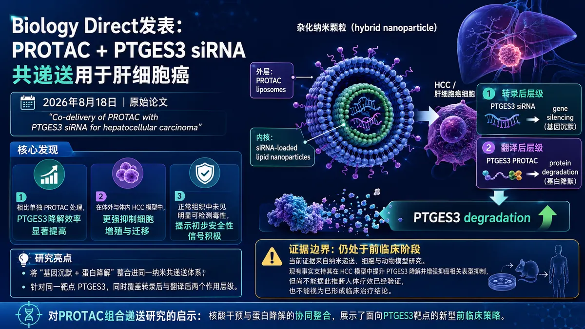 论文速览:PTGES3 PROTAC 联合 siRNA 共递送在肝癌模型中增强降解并抑制增殖迁移