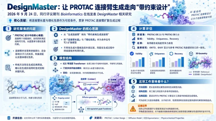 论文速览：DesignMaster 用多条件扩散模型约束 PROTAC 连接臂设计