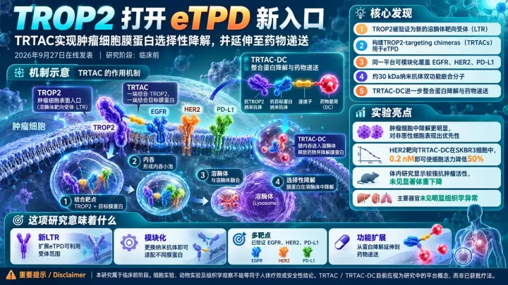 论文速览：TROP2 靶向嵌合体实现肿瘤细胞选择性膜蛋白降解