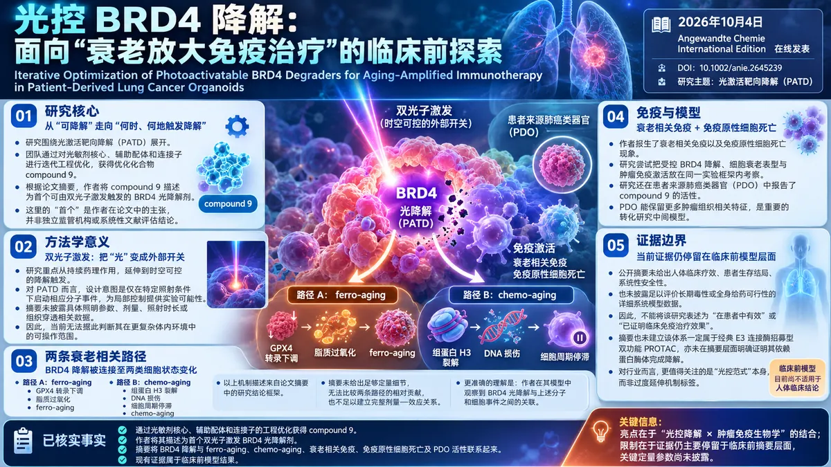 研究速递:双光子BRD4光降解研究探索衰老相关抗肿瘤免疫