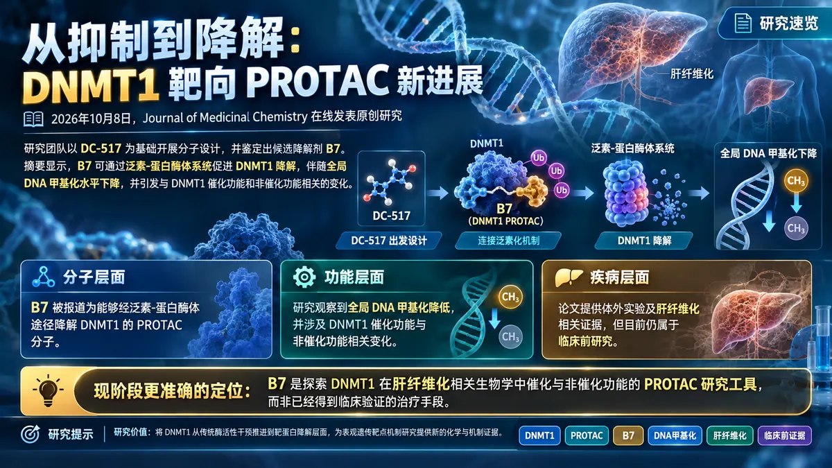 研究速递：DNMT1 PROTAC B7探索肝纤维化双功能阻断