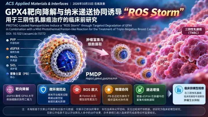 研究速递：GPX4 PROTAC纳米平台在三阴性乳腺癌模型中增强铁死亡